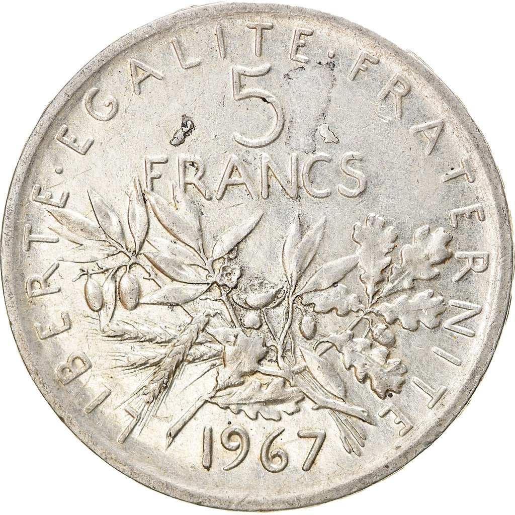 Coin, France, Semeuse, 5 Francs, 1967, Paris, AU(50-53), Silver, KM:926