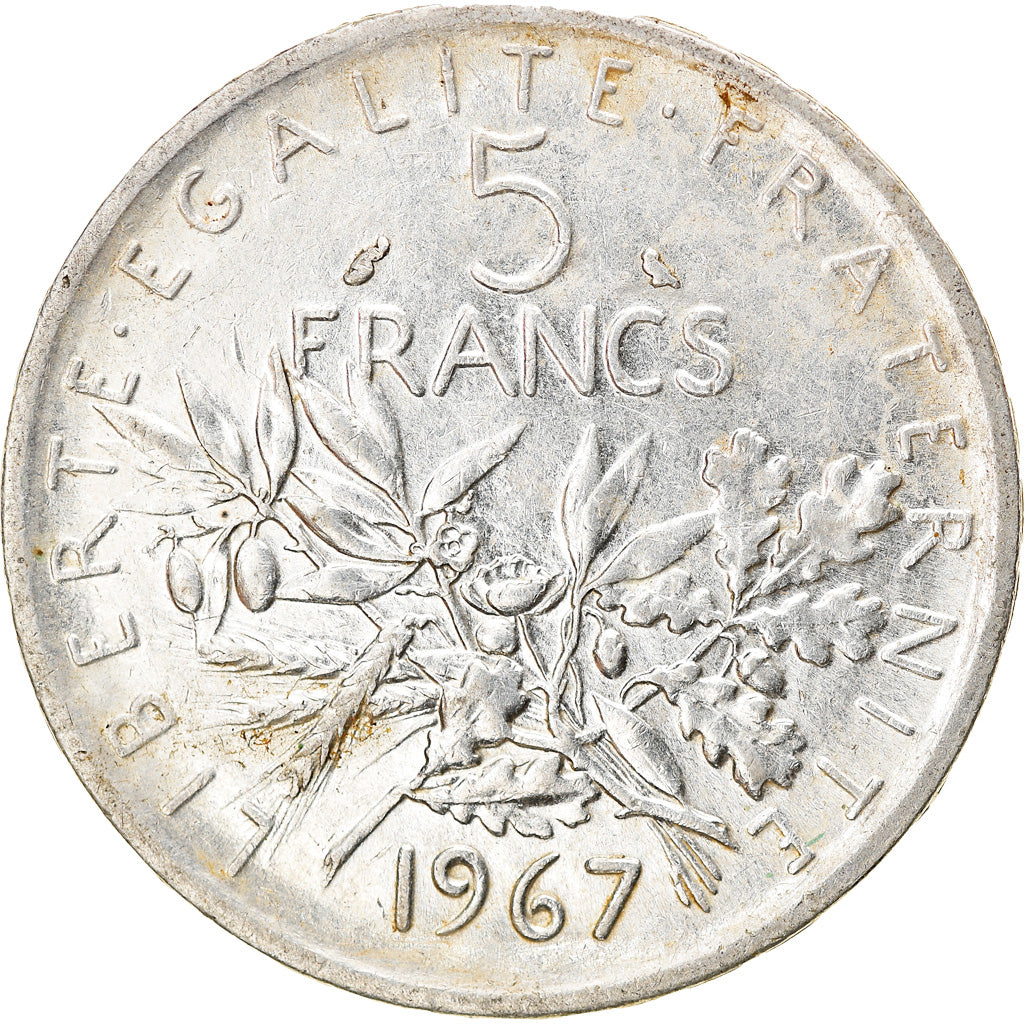Coin, France, Semeuse, 5 Francs, 1967, Paris, AU(50-53), Silver, KM:926