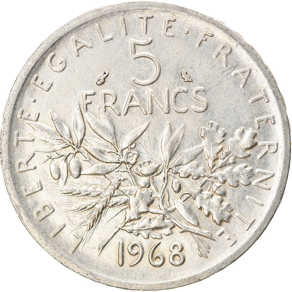 Coin, France, Semeuse, 5 Francs, 1968, Paris, AU(50-53), Silver, KM:926