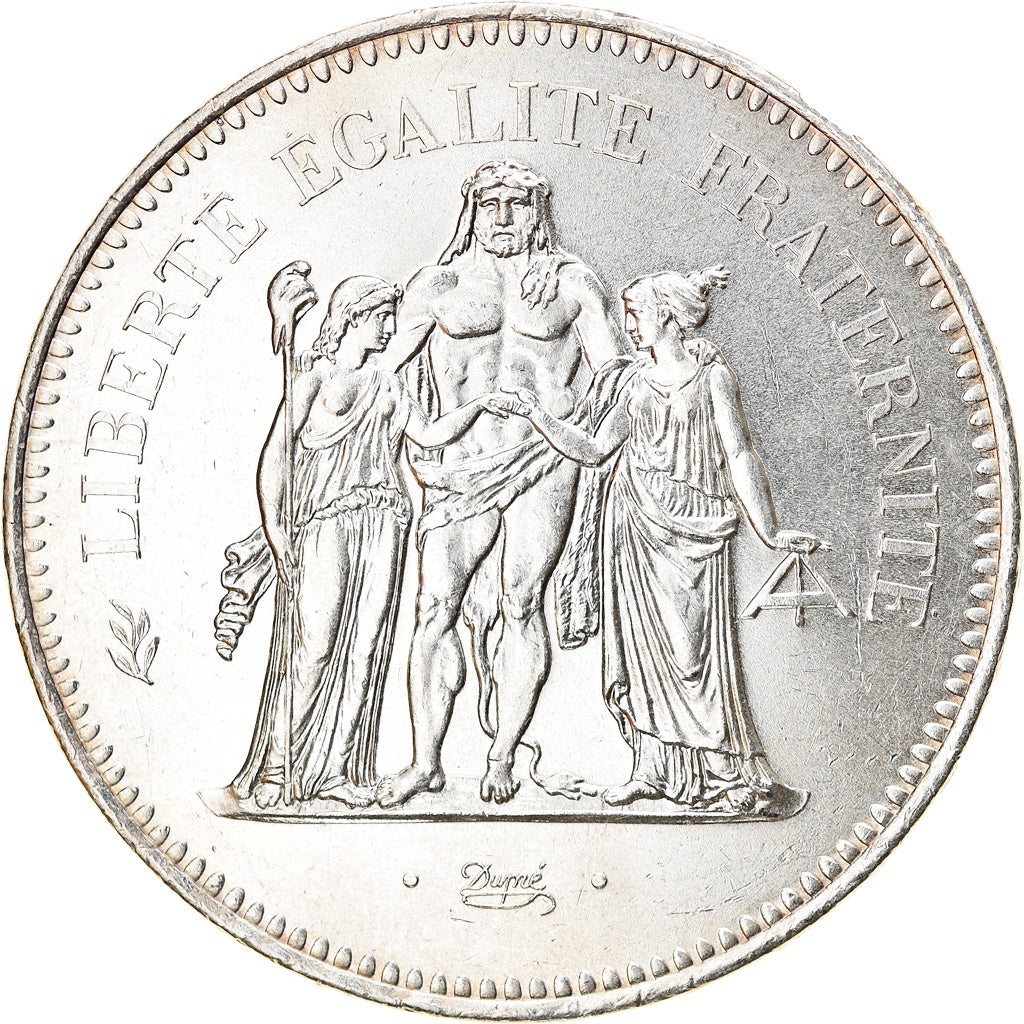Coin, France, Hercule, 50 Francs, 1976, Paris, MS(64), Silver, KM:941.1