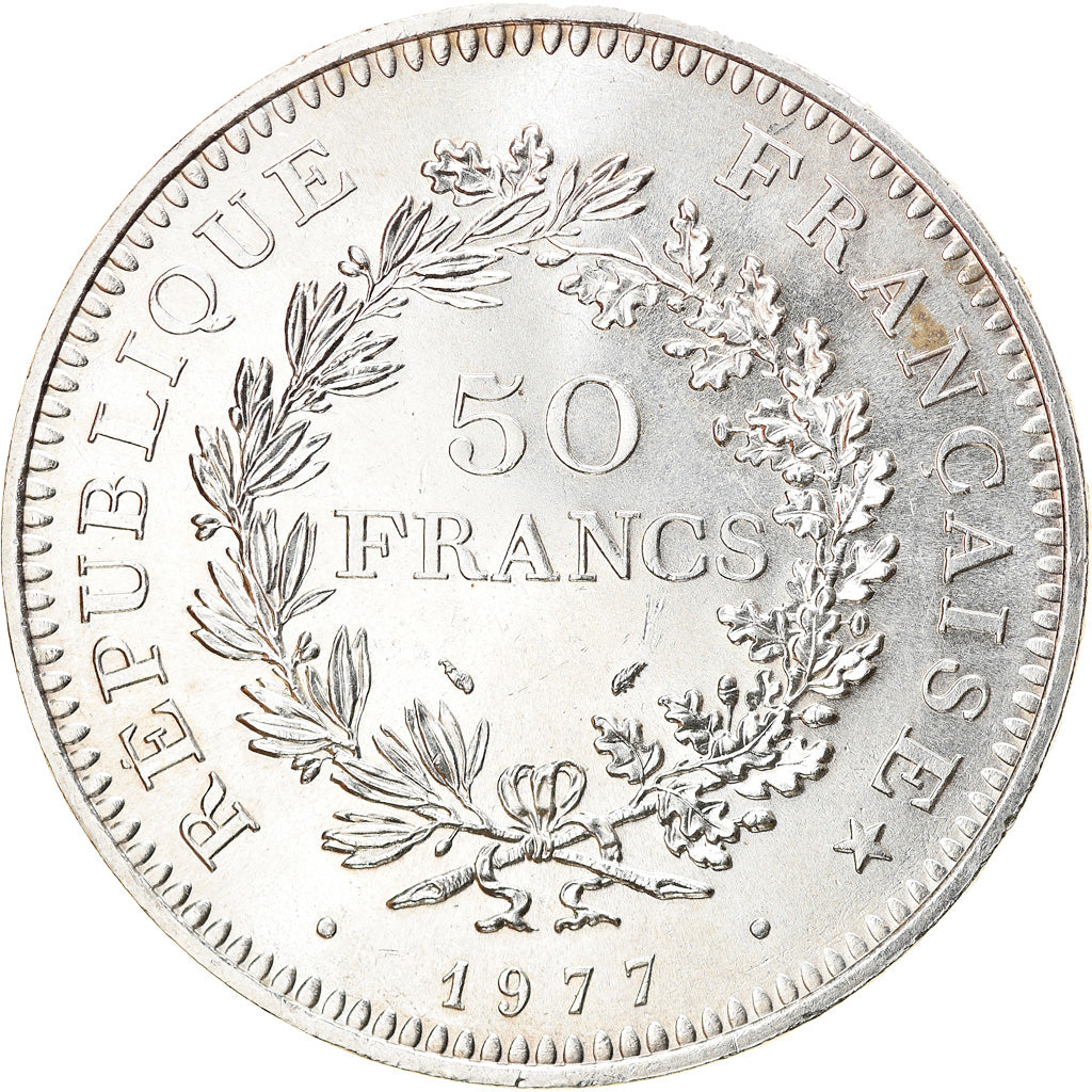 Coin, France, Hercule, 50 Francs, 1977, Paris, MS(64), Silver, KM:941.1