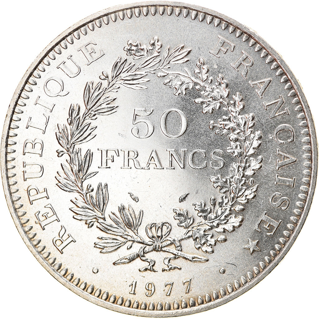 Coin, France, Hercule, 50 Francs, 1977, Paris, MS(64), Silver, KM:941.1