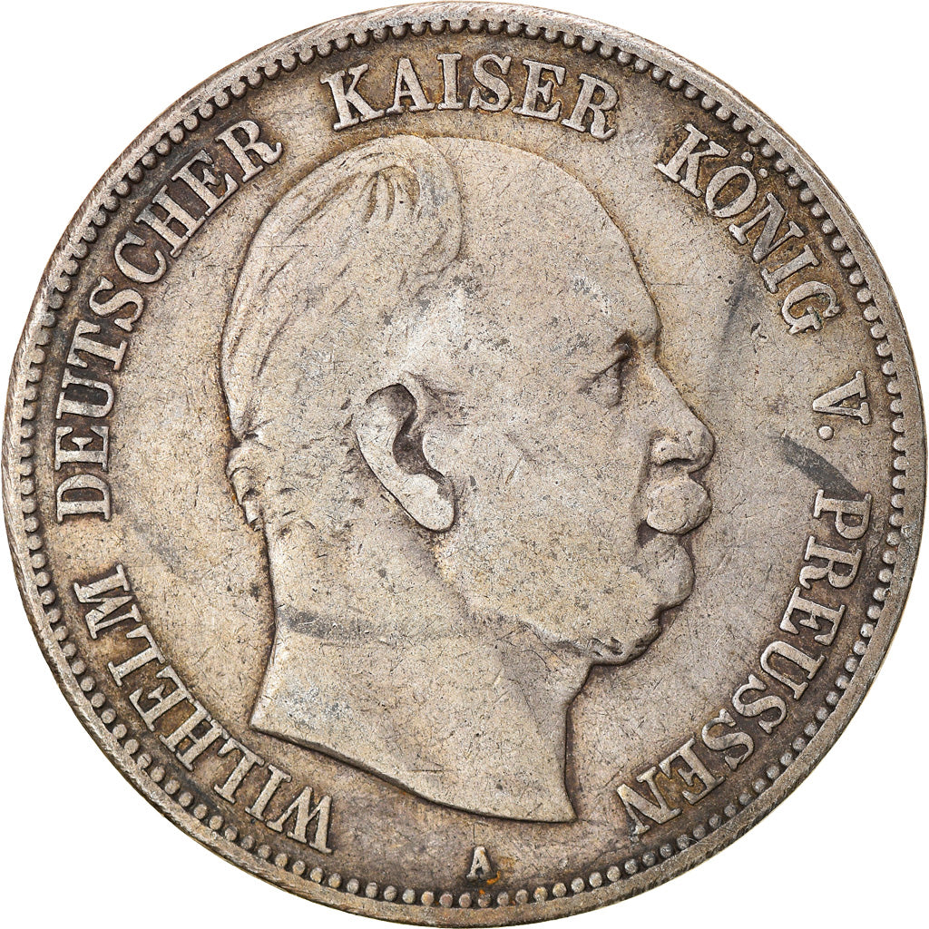 Coin, German States, PRUSSIA, Wilhelm I, 5 Mark, 1876, Berlin, VF(20-25)