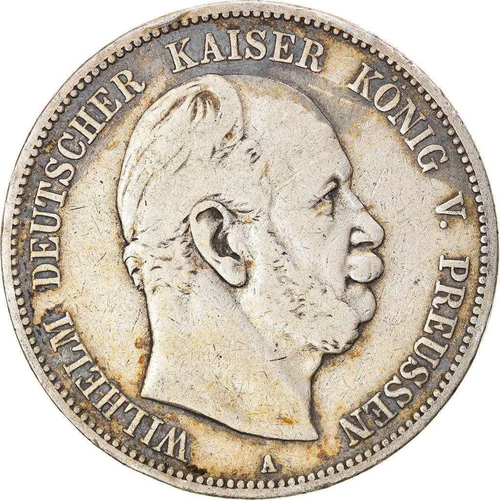 Coin, German States, PRUSSIA, Wilhelm I, 5 Mark, 1876, Berlin, VF(20-25)
