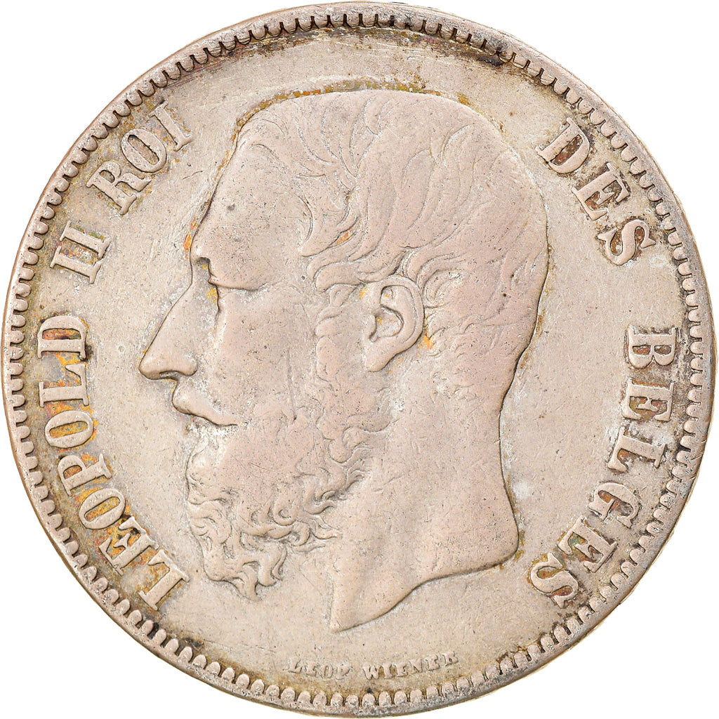 Münze, Belgien, Leopold II, 5 Francs, 5 Frank, 1870, Brussels, S+, Silber