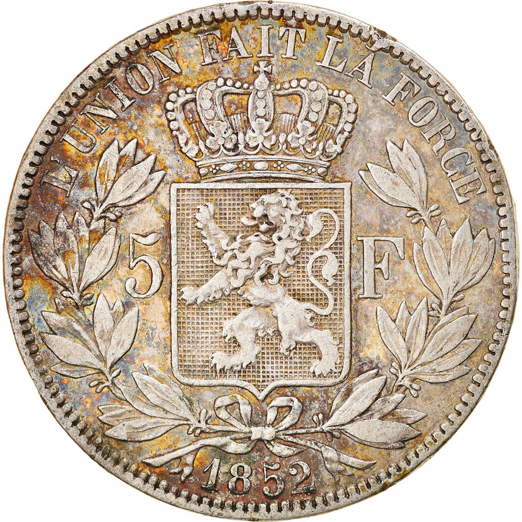 Coin, Belgium, Leopold I, 5 Francs, 5 Frank, 1852, VF(30-35), Silver, KM:17