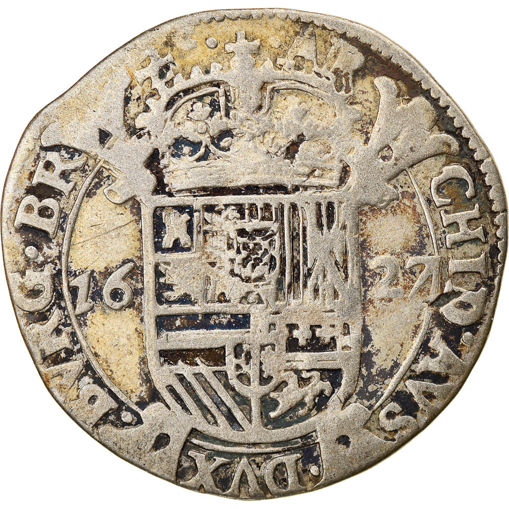 Coin, Spanish Netherlands, Philip IV, Escalin, 1627, Anvers, EF(40-45), Silver