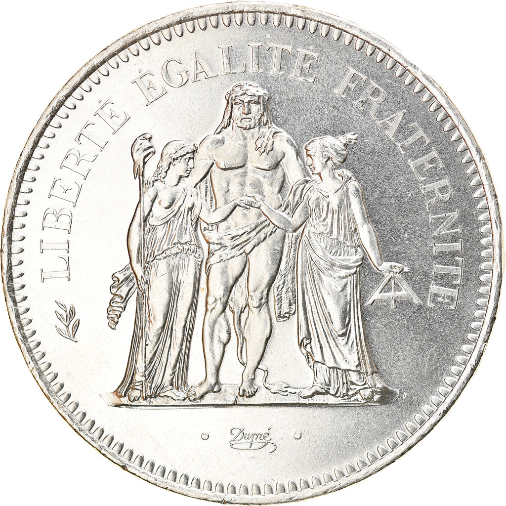 Coin, France, Hercule, 50 Francs, 1977, Paris, MS(64), Silver, KM:941.1