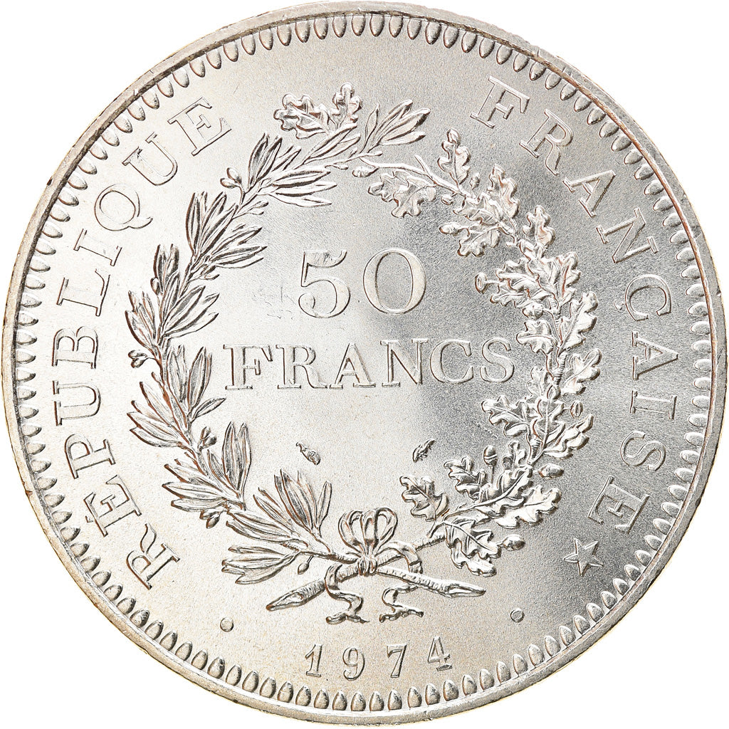 Coin, France, Hercule, 50 Francs, 1974, Paris, MS(65-70), Silver, KM:941.1