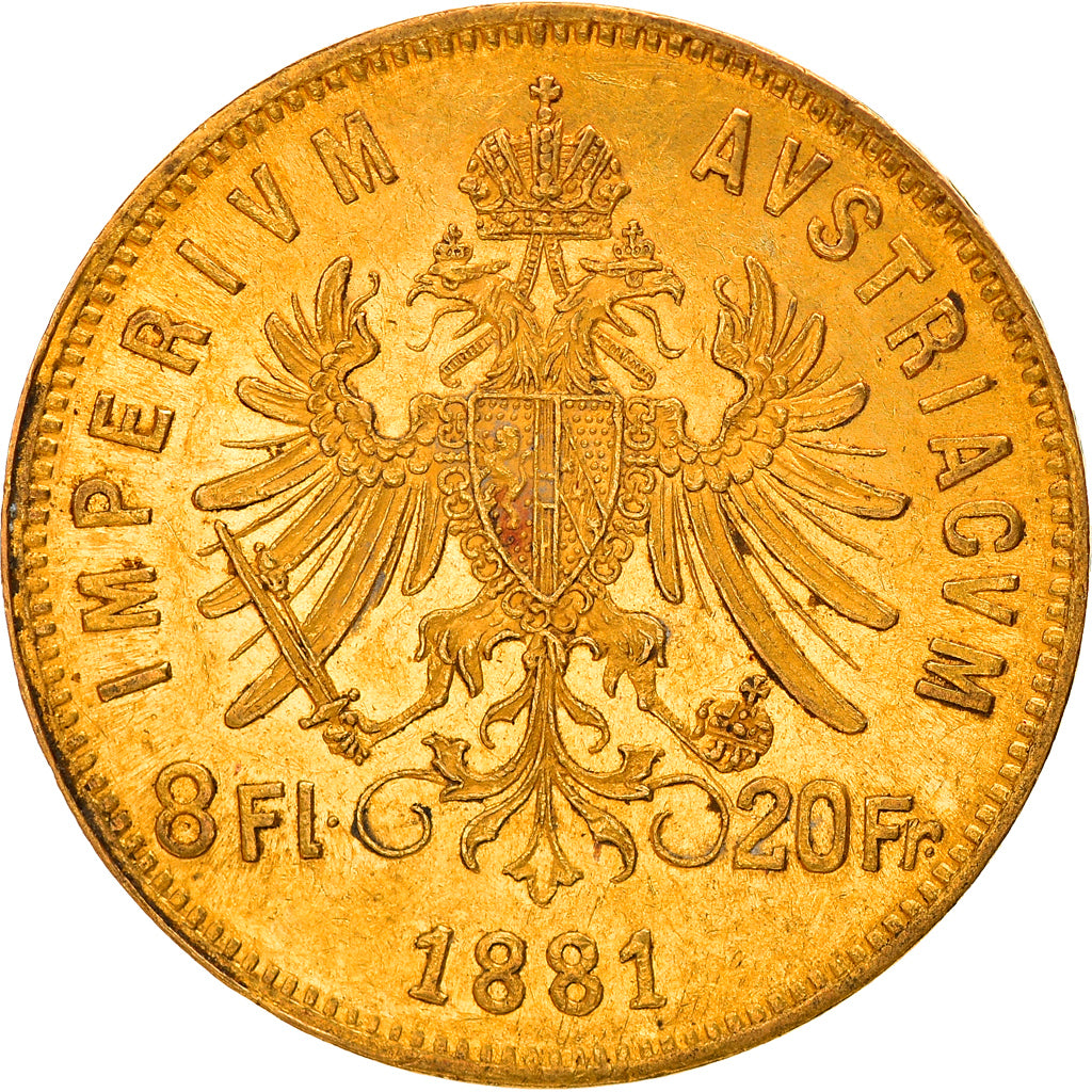 Monnaie, Autriche, Franz Joseph I, 8 Florins-20 Francs, 1881, SUP, Or, KM:2269