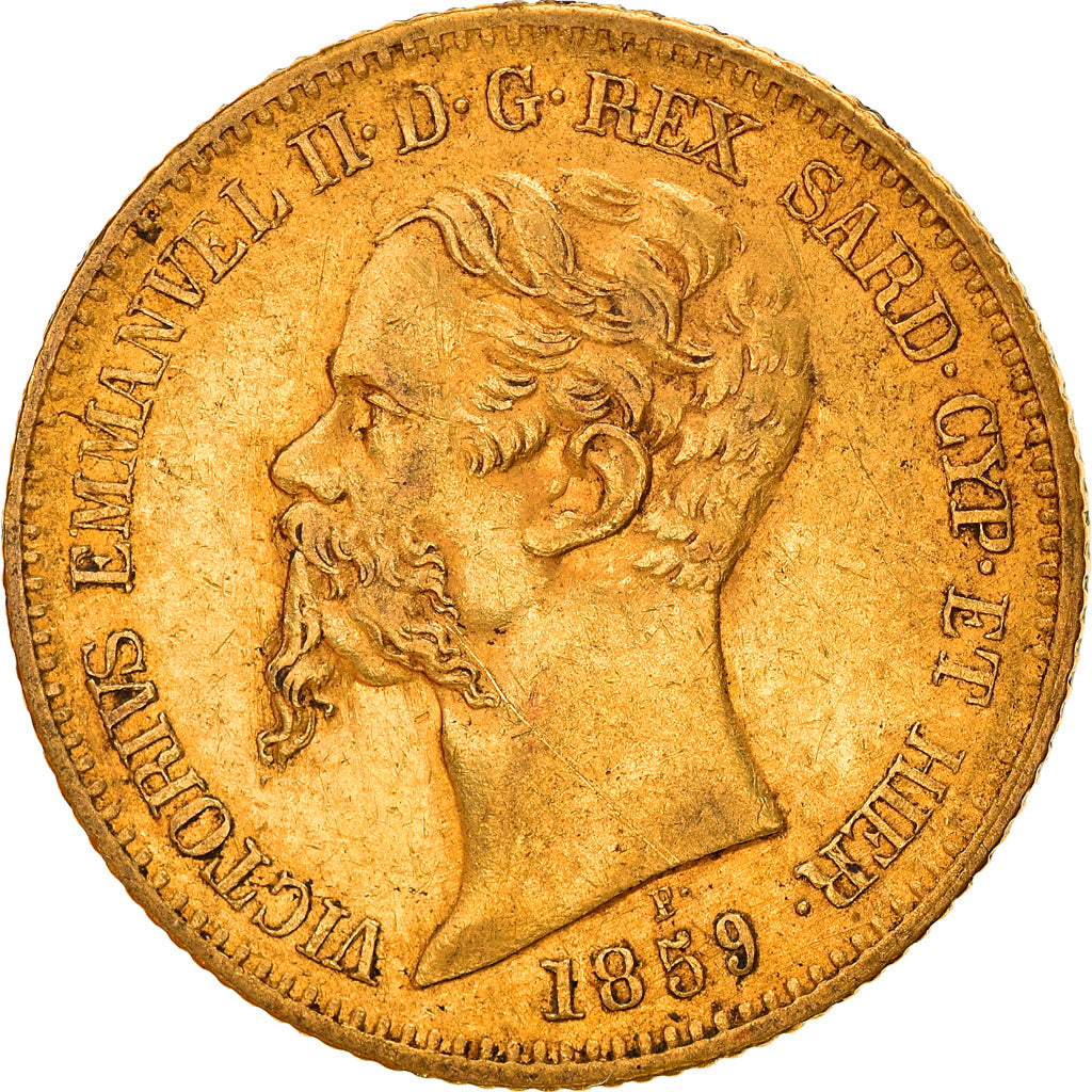 Coin, ITALIAN STATES, SARDINIA, Vittorio Emanuele II, 20 Lire, 1859, Genoa