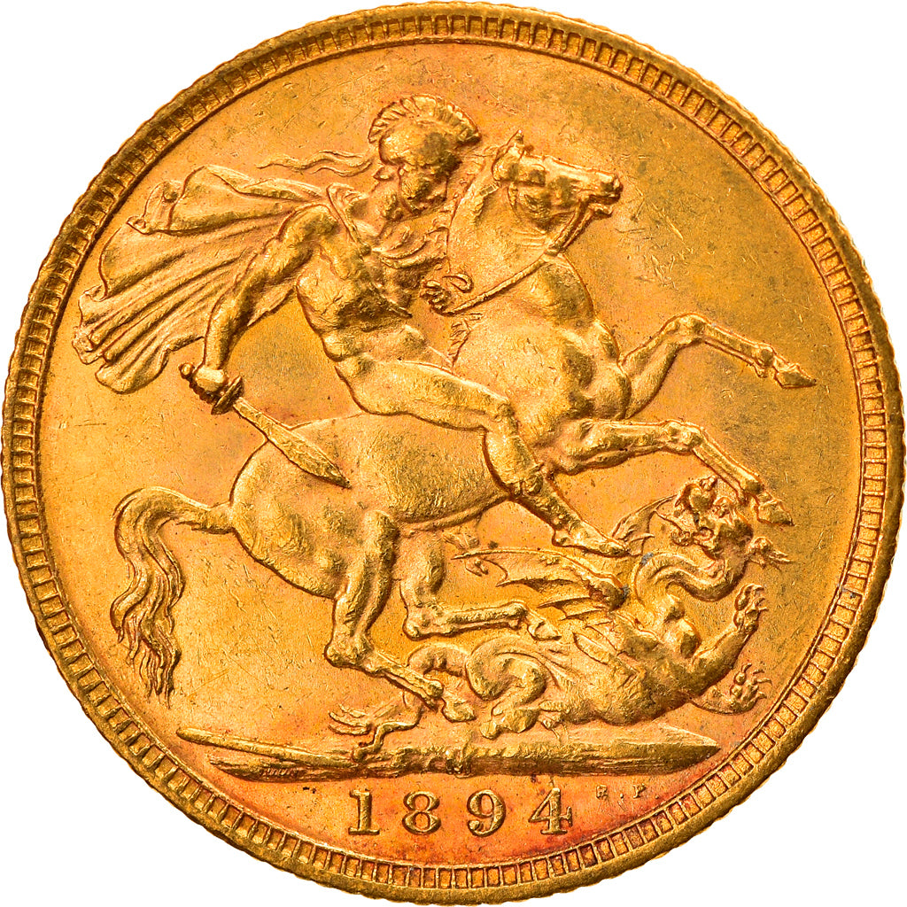 Coin, Australia, Victoria, Sovereign, 1894, Melbourne, AU(55-58), Gold, KM:13