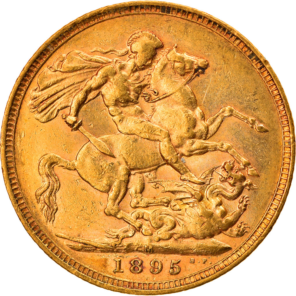 Moeda, Austrália, Victoria, Sovereign, 1895, Melbourne, AU(50-53), Dourado