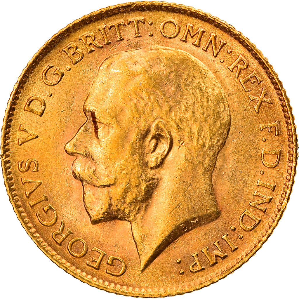 Coin, Great Britain, George V, 1/2 Sovereign, 1914, London, MS(63), Gold, KM:819