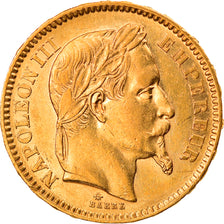 Moneta, Francia, Napoleon III, 20 Francs, 1861, Paris, BB, Oro, KM:801.1