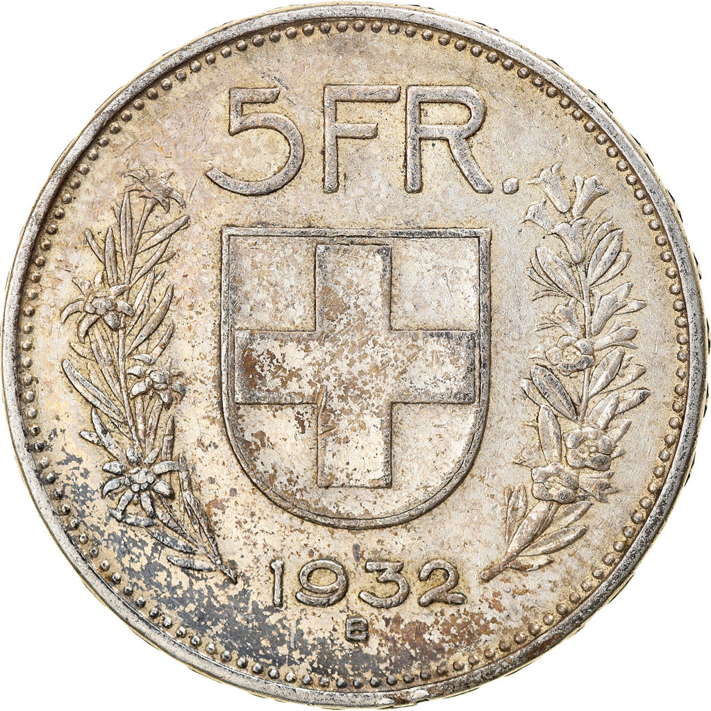 Münze, Schweiz, 5 Francs, 1932, Bern, SS, Silber, KM:40