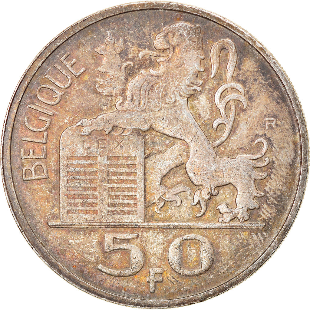 Münze, Belgien, 50 Francs, 50 Frank, 1948, SS, Silber, KM:136.1