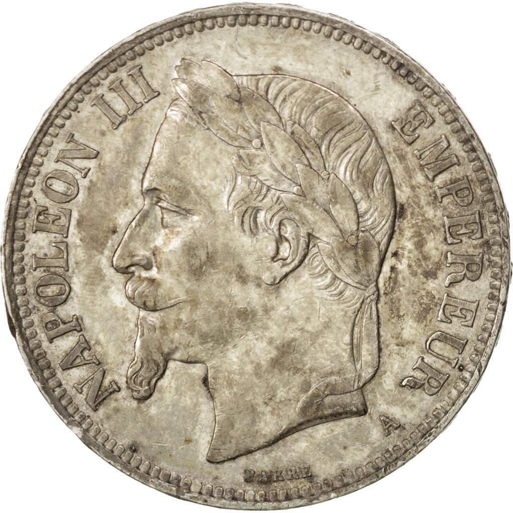 FRANCE, Napoléon III, 5 Francs, 1869, Paris, KM #799.1, EF(40-45), Silver, G...