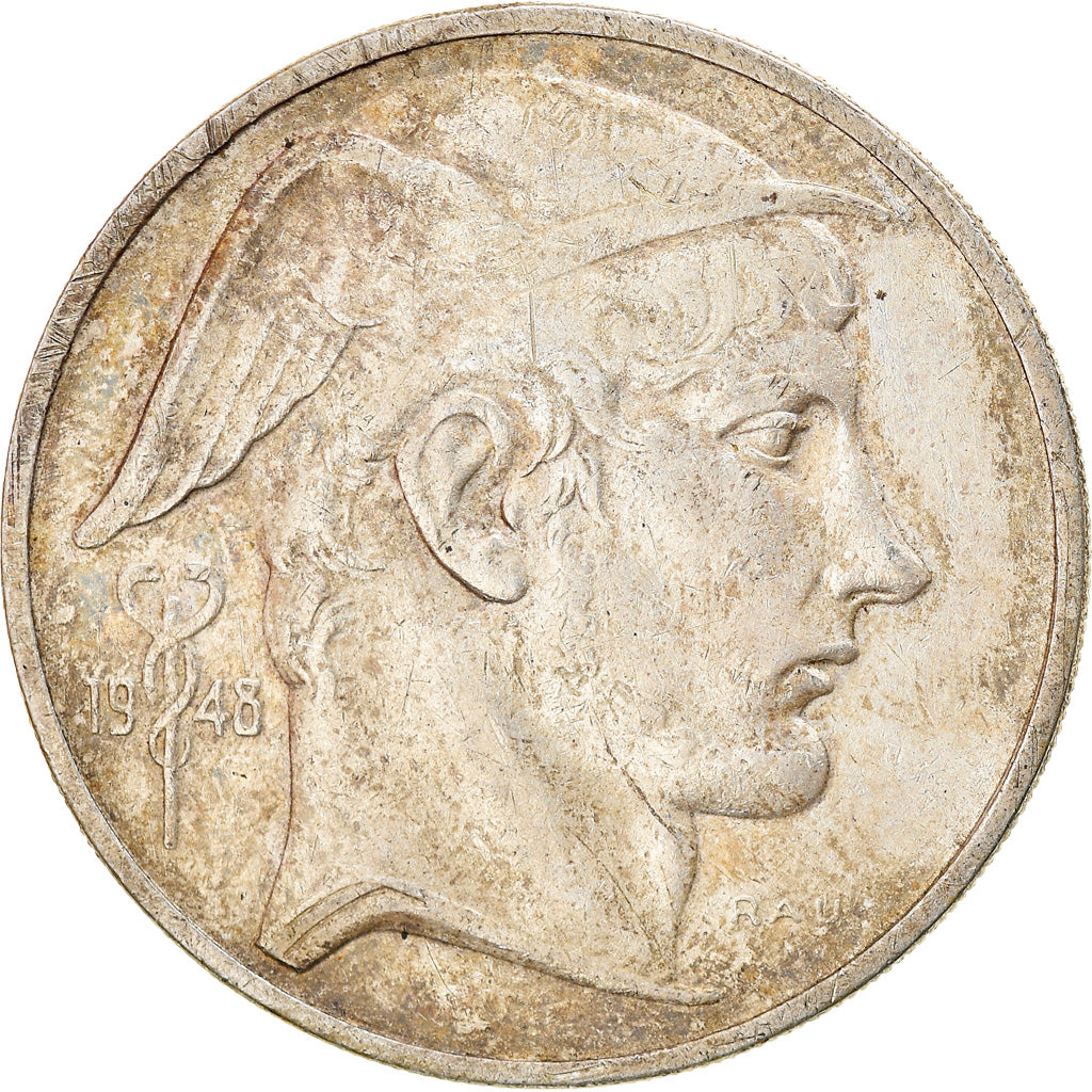 Coin, Belgium, 50 Francs, 50 Frank, 1948, EF(40-45), Silver, KM:136.1