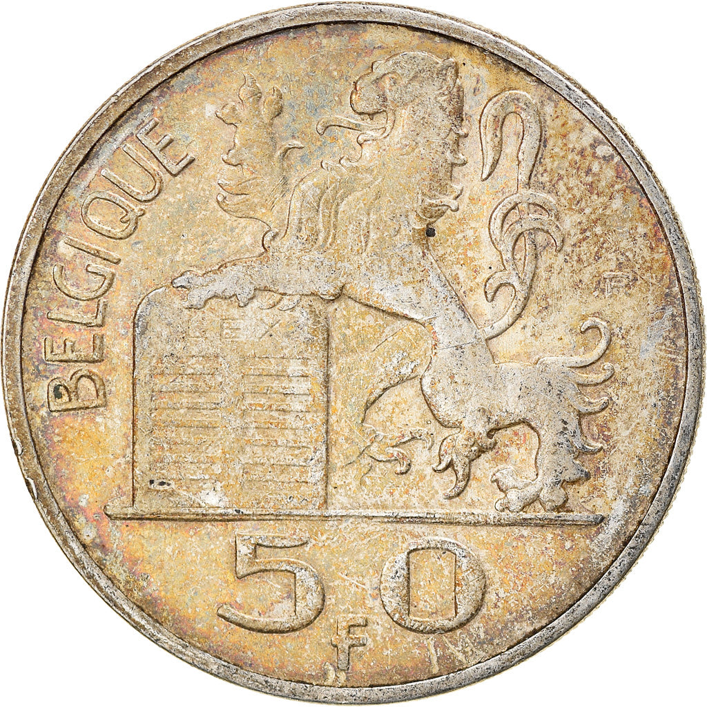Coin, Belgium, 50 Francs, 50 Frank, 1948, EF(40-45), Silver, KM:136.1