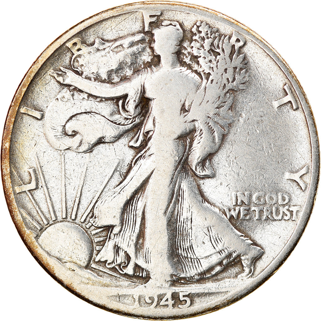 Coin, United States, Walking Liberty Half Dollar, Half Dollar, 1945