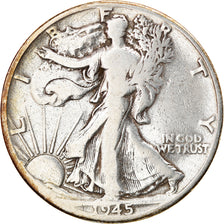 Coin, United States, Walking Liberty Half Dollar, Half Dollar, 1945