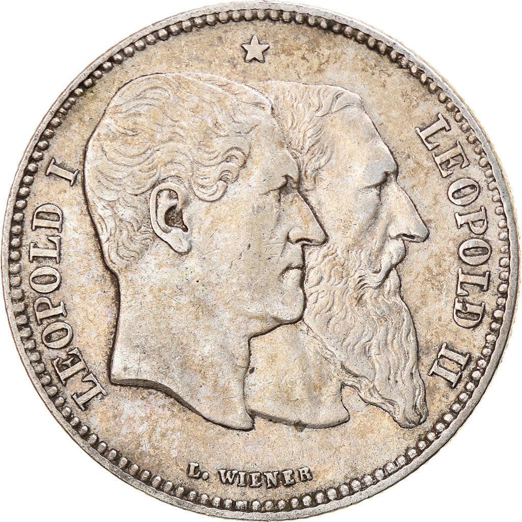 Moneta, Belgio, Leopold II, 2 Francs, 2 Frank, 1880, BB, Argento, KM:39