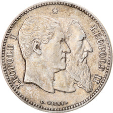 Moneta, Belgio, Leopold II, 2 Francs, 2 Frank, 1880, BB, Argento, KM:39