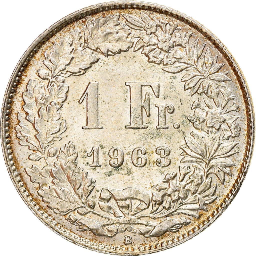 Coin, Switzerland, Franc, 1963, Bern, MS(60-62), Silver, KM:24