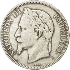FRANCE, Napoléon III, 5 Francs, 1870, Paris, KM #799.1, VF(20-25), Silver, G...