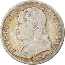 Monnaie, États italiens, PAPAL STATES, Pius IX, Lira, 1866, Rome, TB, Argent