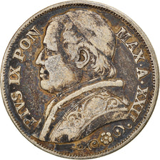 Coin, ITALIAN STATES, PAPAL STATES, Pius IX, 2 Lire, 1867, Roma, VF(30-35)
