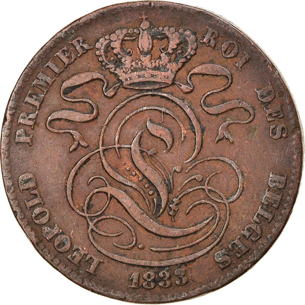 Coin, Belgium, Leopold I, 5 Centimes, 1833, EF(40-45), Copper, KM:5.1