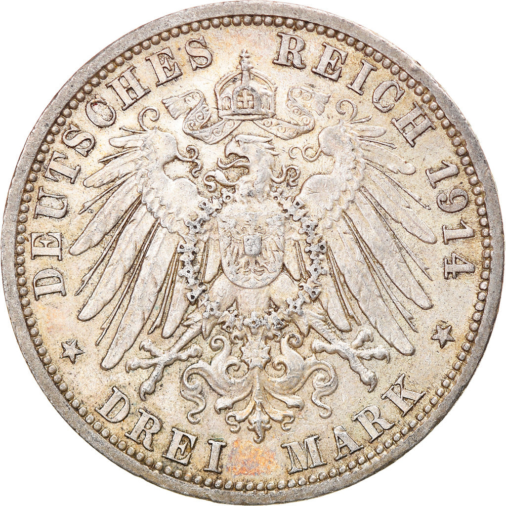 Monnaie, Etats allemands, PRUSSIA, Wilhelm II, 3 Mark, 1914, Berlin, TTB+