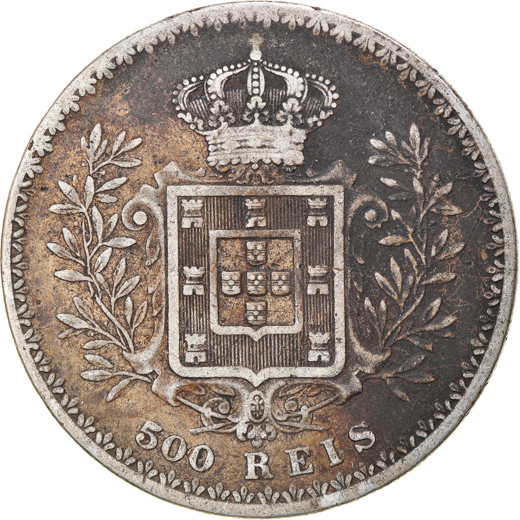 Coin, Portugal, Carlos I, 500 Reis, 1896, VF(30-35), Silver, KM:535