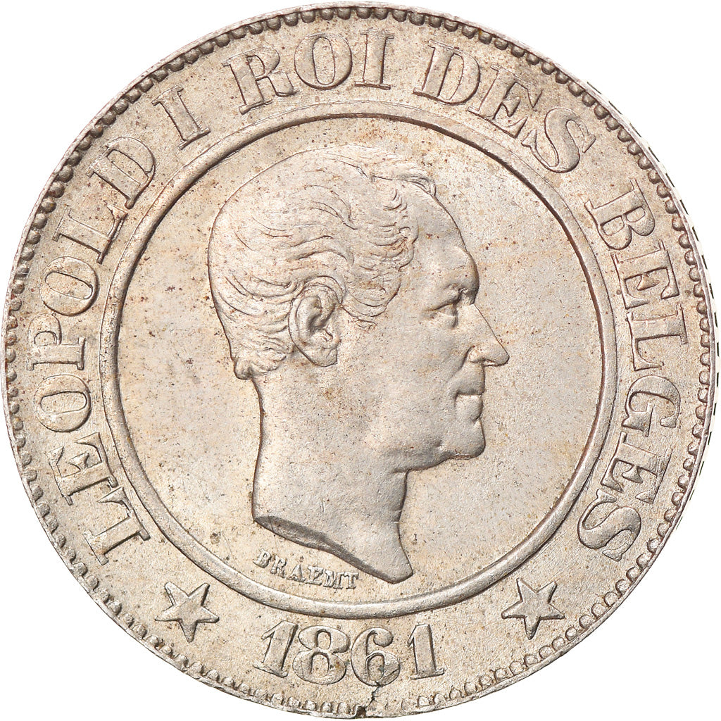 Coin, Belgium, Leopold I, 20 Centimes, 1861, MS(60-62), Copper-nickel, KM:20
