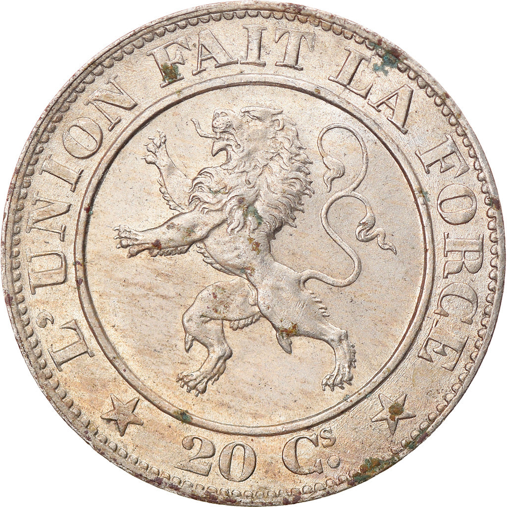 Coin, Belgium, Leopold I, 20 Centimes, 1861, MS(60-62), Copper-nickel, KM:20