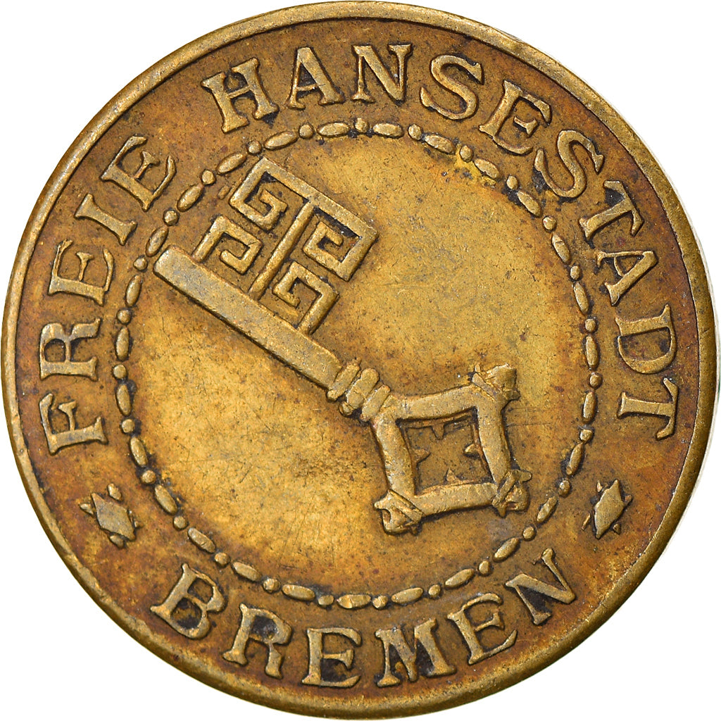 Coin, Germany, Freie Hansestadt, Bremen, 2 Pfennig, EF(40-45), Brass