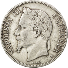 FRANCE, Napoléon III, 5 Francs, 1870, Strasbourg, KM #799.2, VF(30-35), Silver,