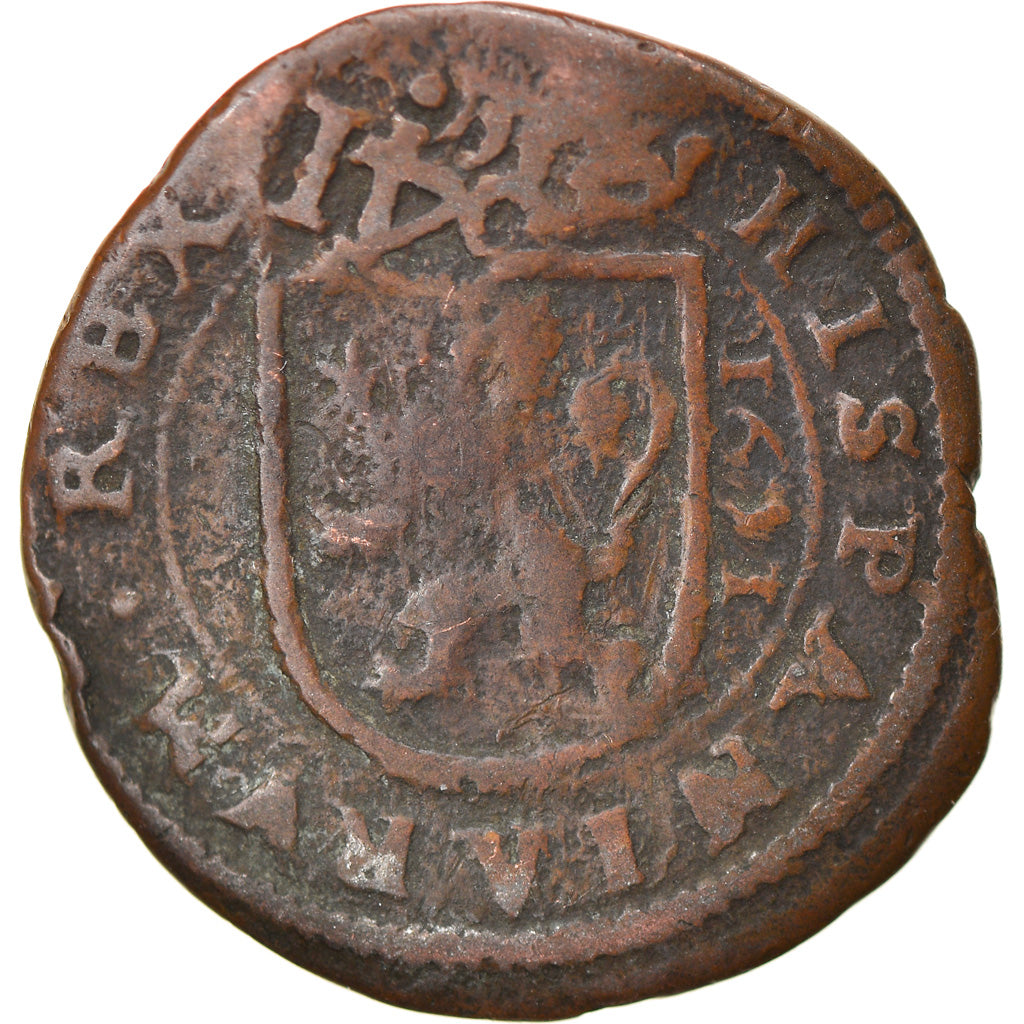 Coin, Spain, Philip IV, 12 Maravedis, 1641, VF(20-25), Copper