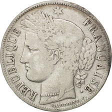 FRANCE, Cérès, 5 Francs, 1849, Paris, KM #761.1, VF(20-25), Silver, Gadoury #719