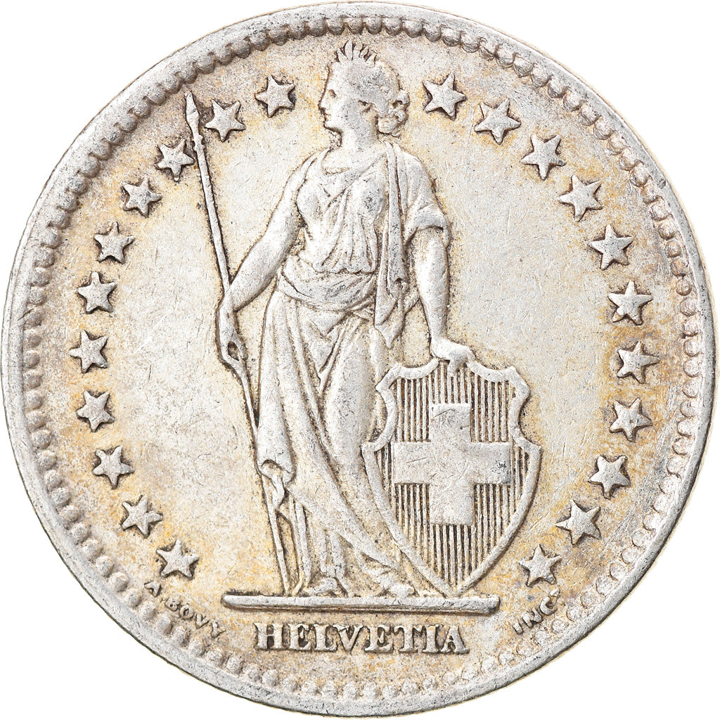 Coin, Switzerland, 2 Francs, 1944, Bern, EF(40-45), Silver, KM:21