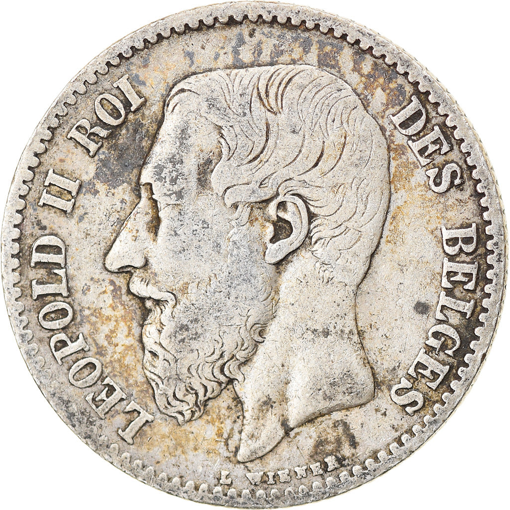 Coin, Belgium, Leopold II, Franc, 1867, VF(30-35), Silver, KM:28.1