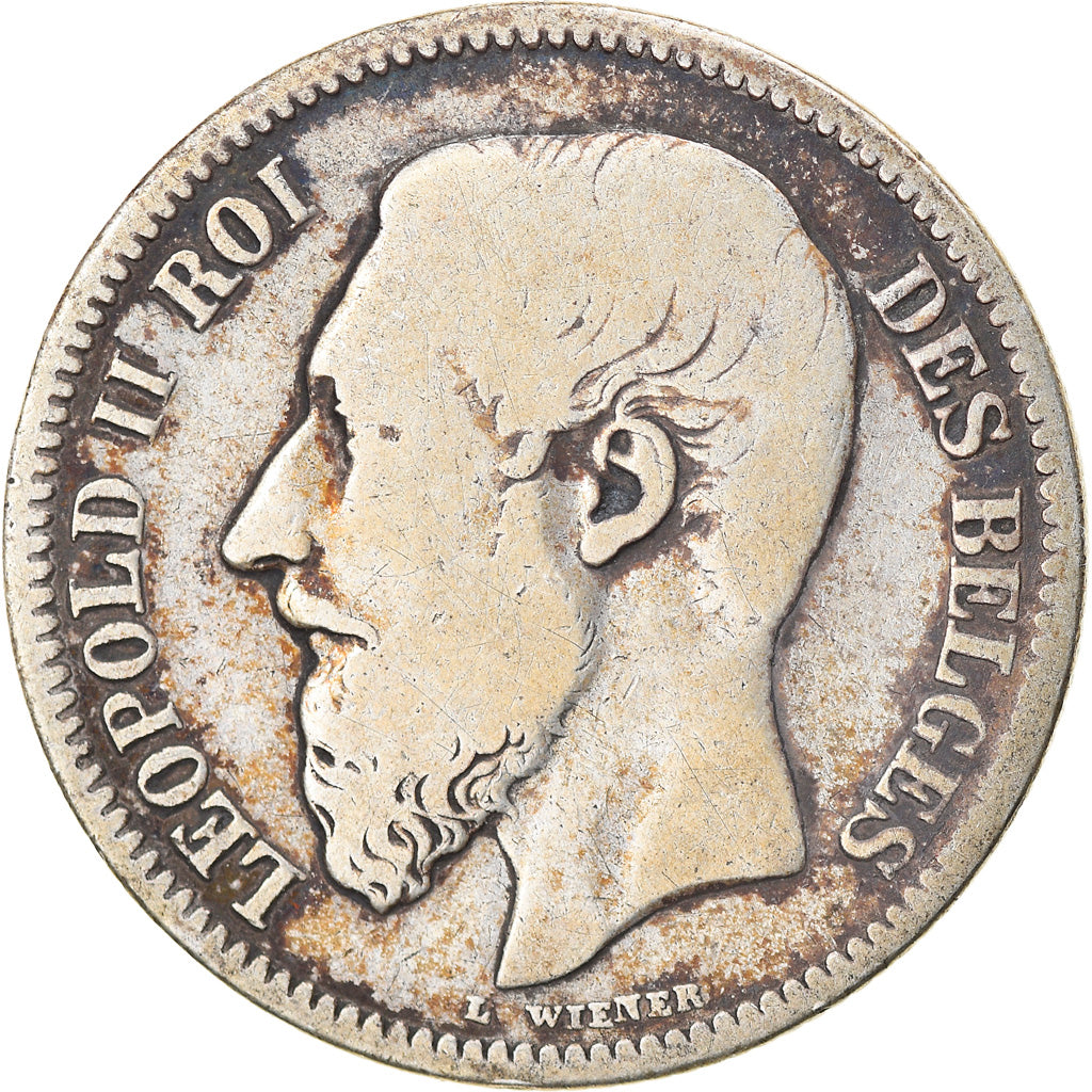 Coin, Belgium, Leopold II, 2 Francs, 2 Frank, 1867, VF(20-25), Silver, KM:30.1