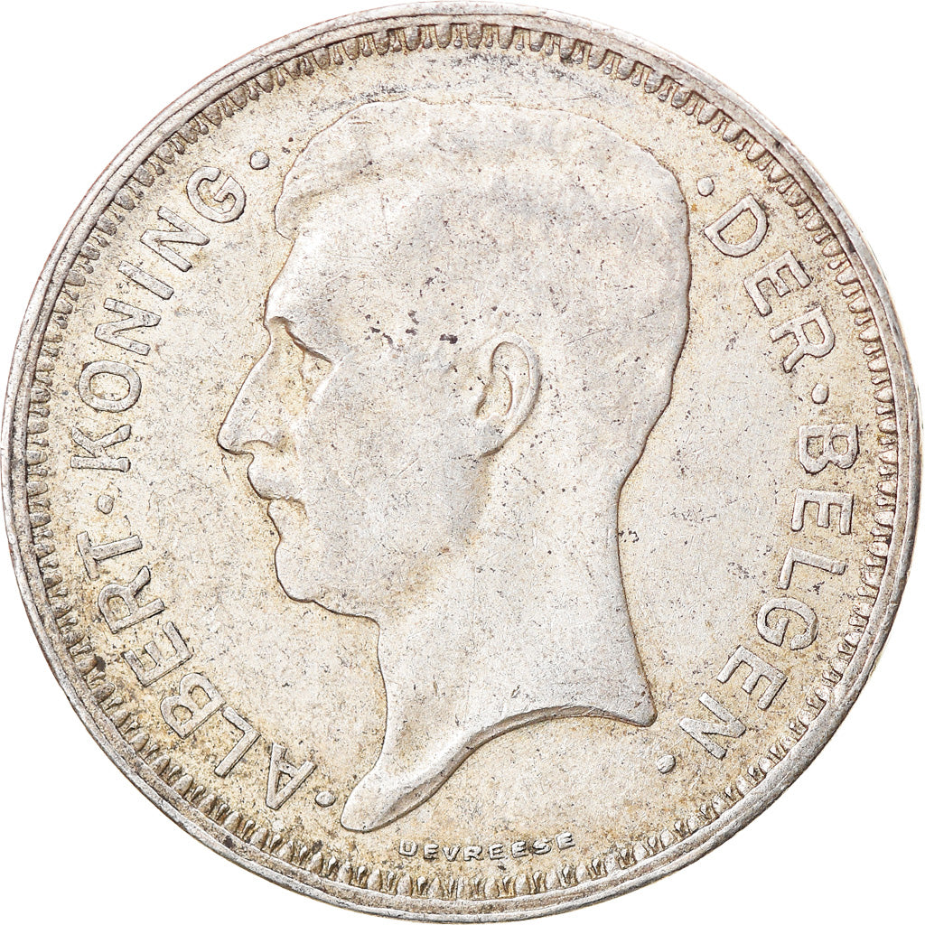 Coin, Belgium, 20 Francs, 20 Frank, 1934, EF(40-45), Silver, KM:104.1