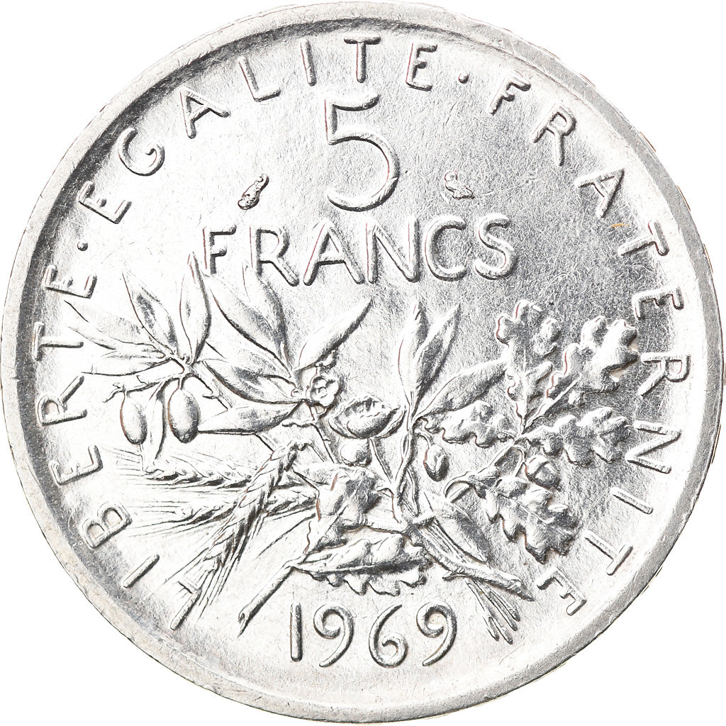 Moneta, Francia, Semeuse, 5 Francs, 1969, BB+, Argento, KM:926, Gadoury:770