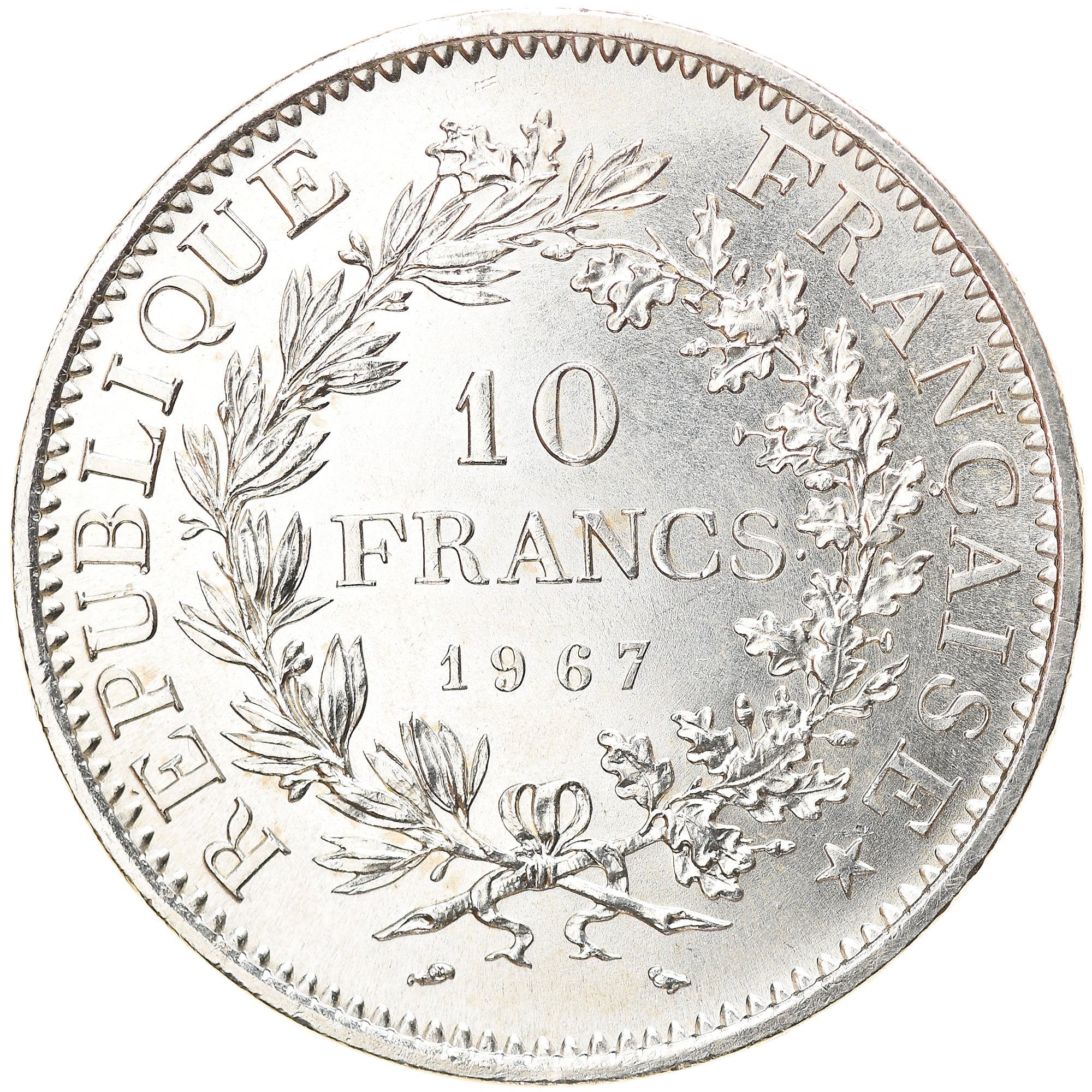 Coin, France, Hercule, 10 Francs, 1967, Paris, Avec accent, MS(64), Silver