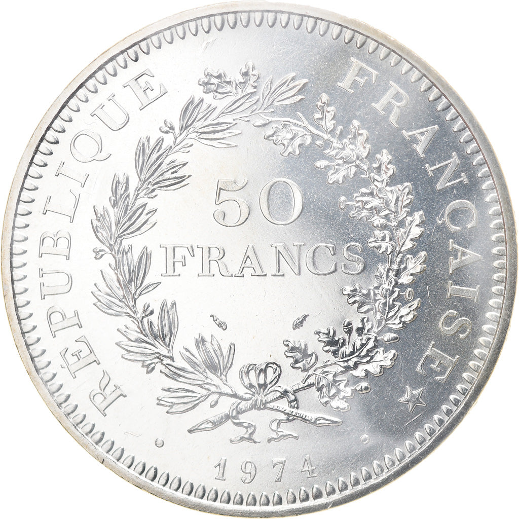 Coin, France, Hercule, 50 Francs, 1974, Paris, FDC, MS(65-70), Silver, KM:941.1