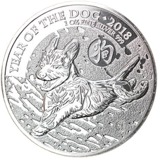 Monnaie, Grande-Bretagne, Année du Chien, 2 Pounds, 2018, 1 Oz, FDC, Argent