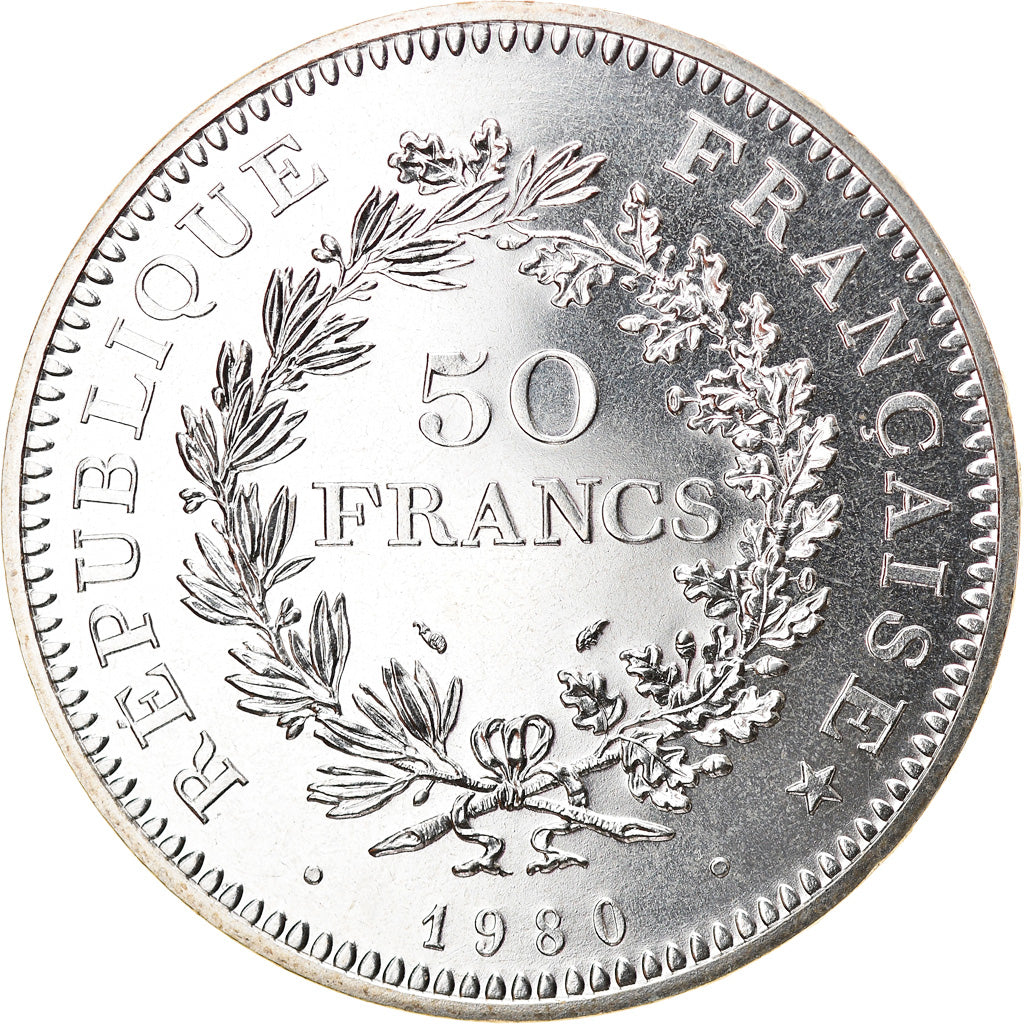 Coin, France, Hercule, 50 Francs, 1980, Paris, FDC, MS(65-70), Silver, KM:941.1